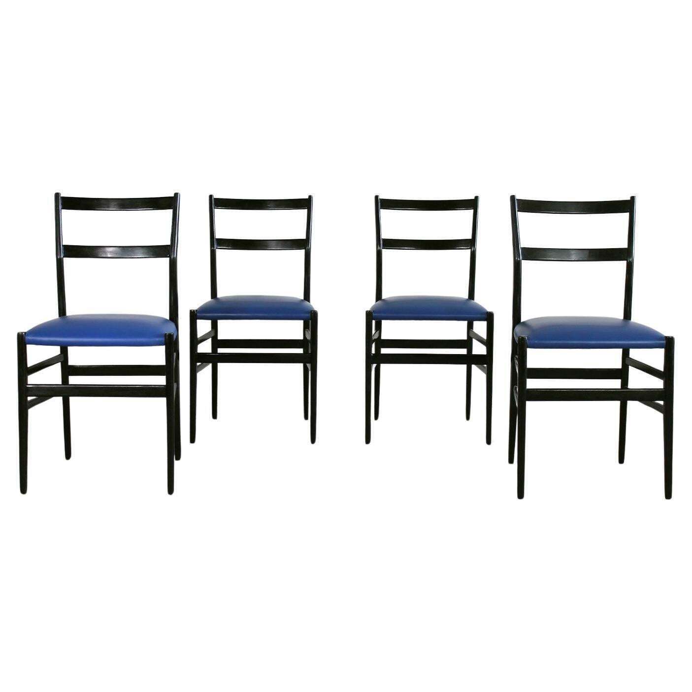 Gio Ponti Set Of Four Leggera Dining Chairs By Cassina 1951 Italy