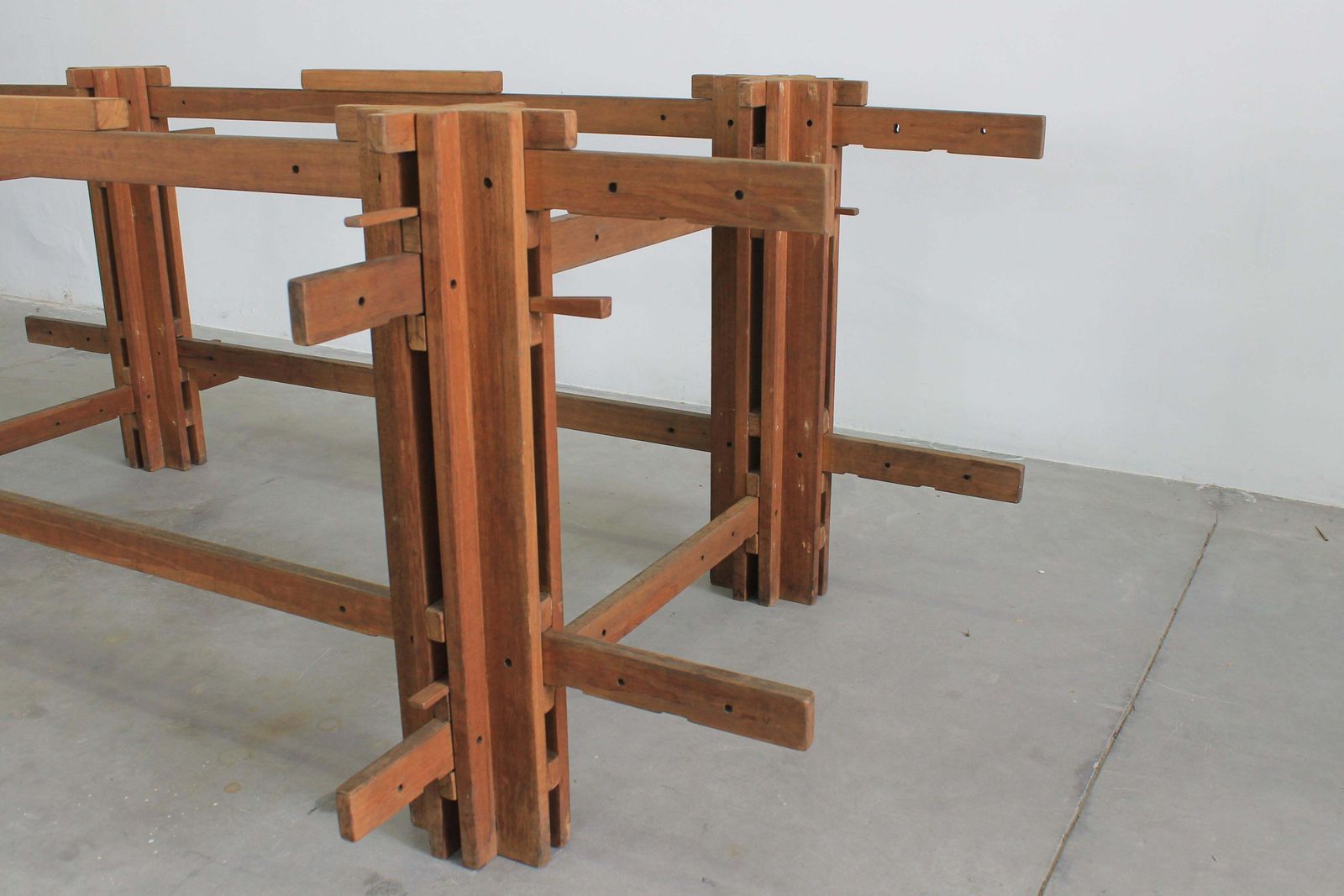 photo for sale Giuseppe Rivadossi High Table In Oak Wood By Officina Rivadossi 1970s