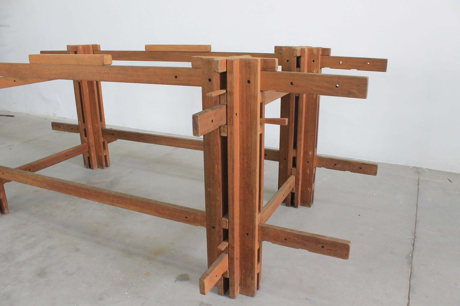 Furniture Giuseppe Rivadossi High Table In Oak Wood By Officina Rivadossi 1970s photo