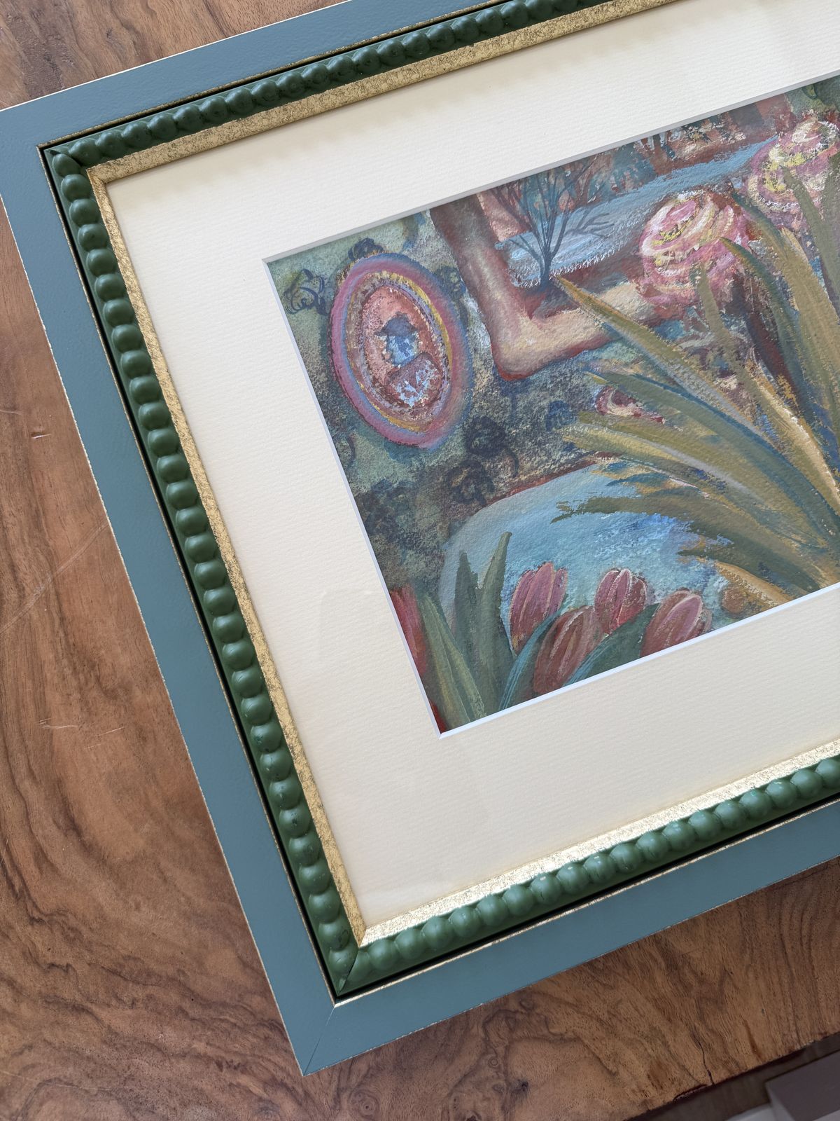 20th Century Swedish Gouache Painting photo furniture