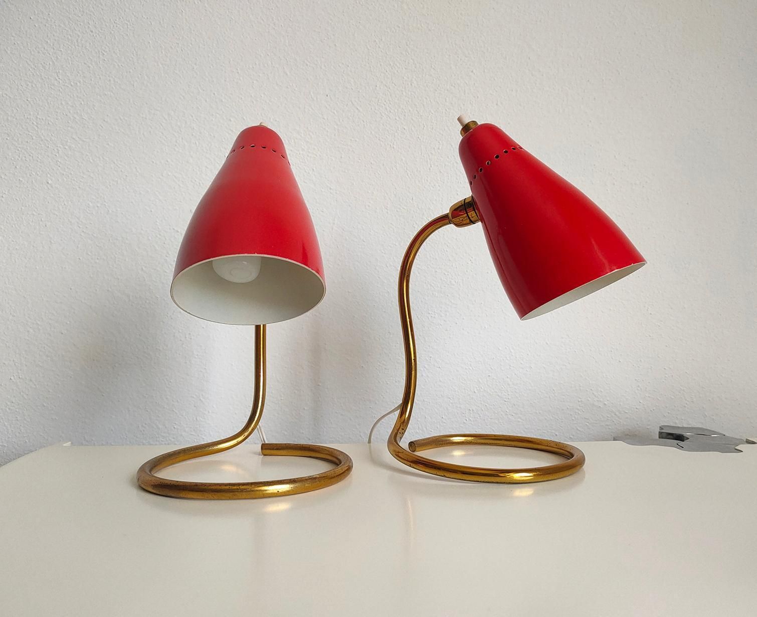 Giuseppe Ostuni Set Of Two Table Lamps 214 Vipere By Oluce 1950s Italy photo furniture