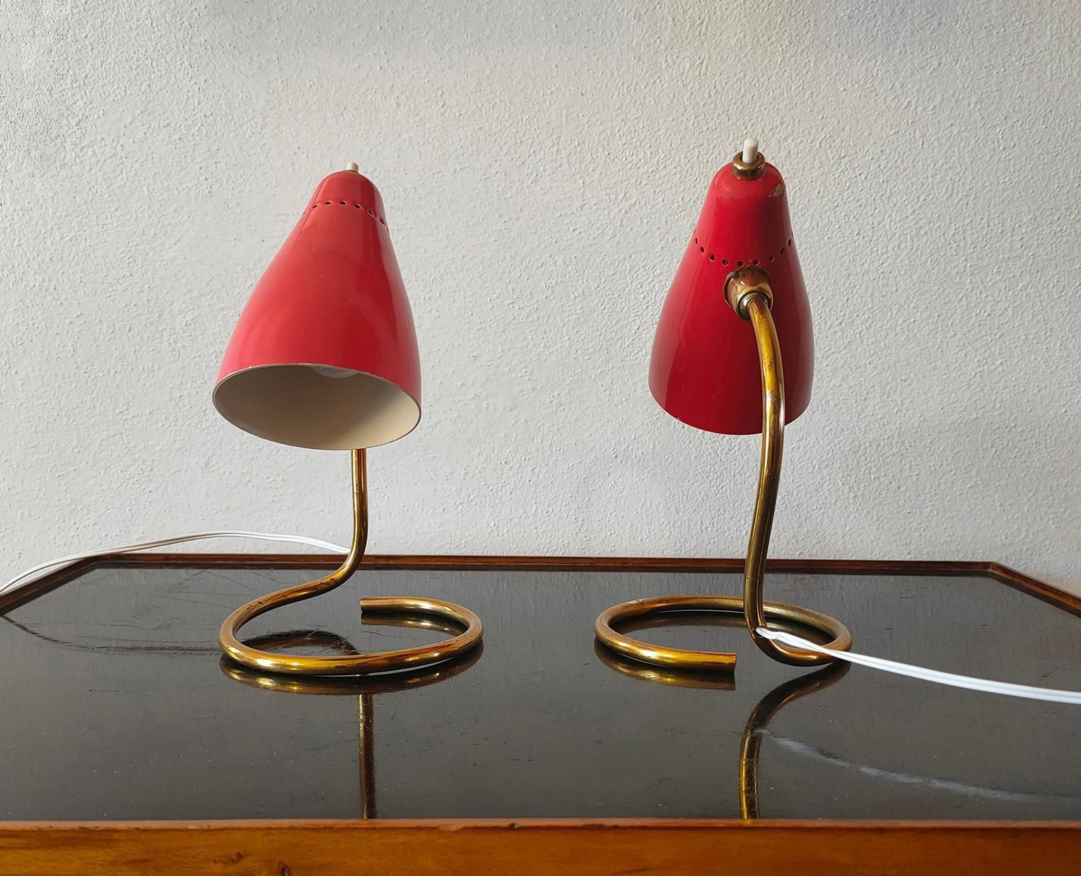 Giuseppe Ostuni Set Of Two Table Lamps 214 Vipere By Oluce 1950s Italy photo 2024.0