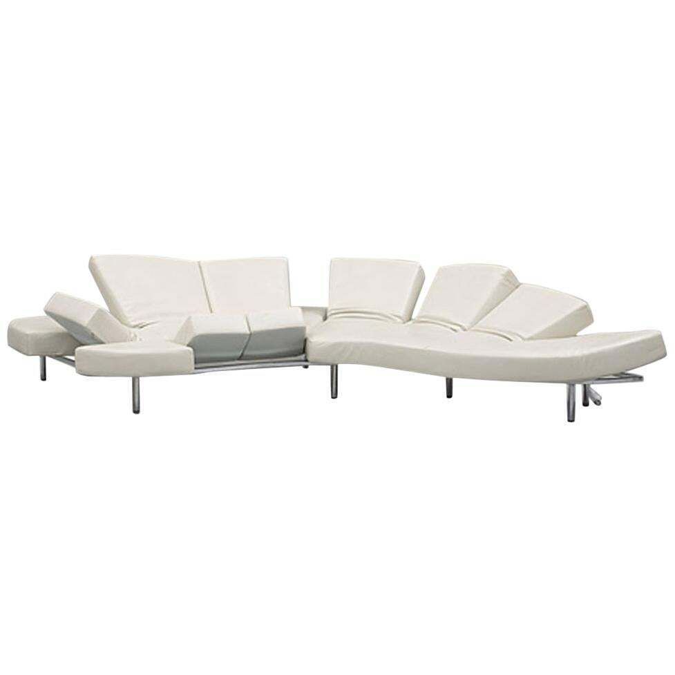 Francesco Binfaré Flap Sofa Or Daybed In White Leather By Edra 2000s Italy