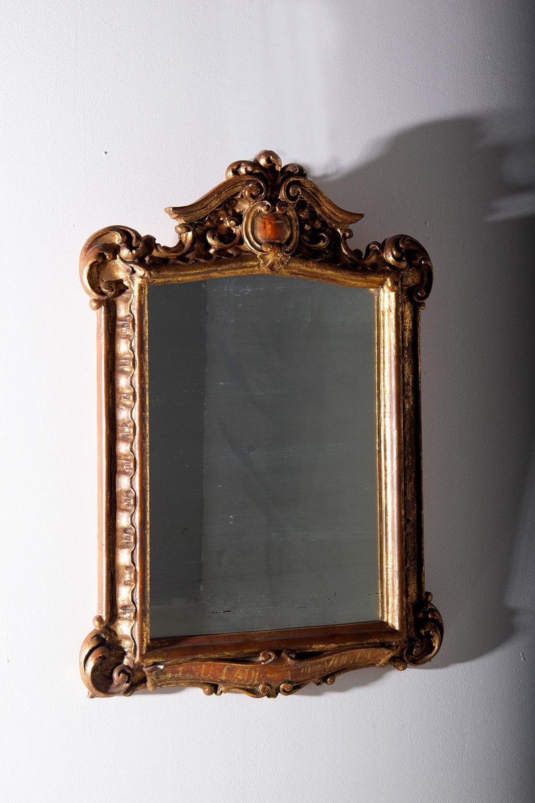 Antique Italian Mirror In Wood Gild From Via Crucis Series photo for sale