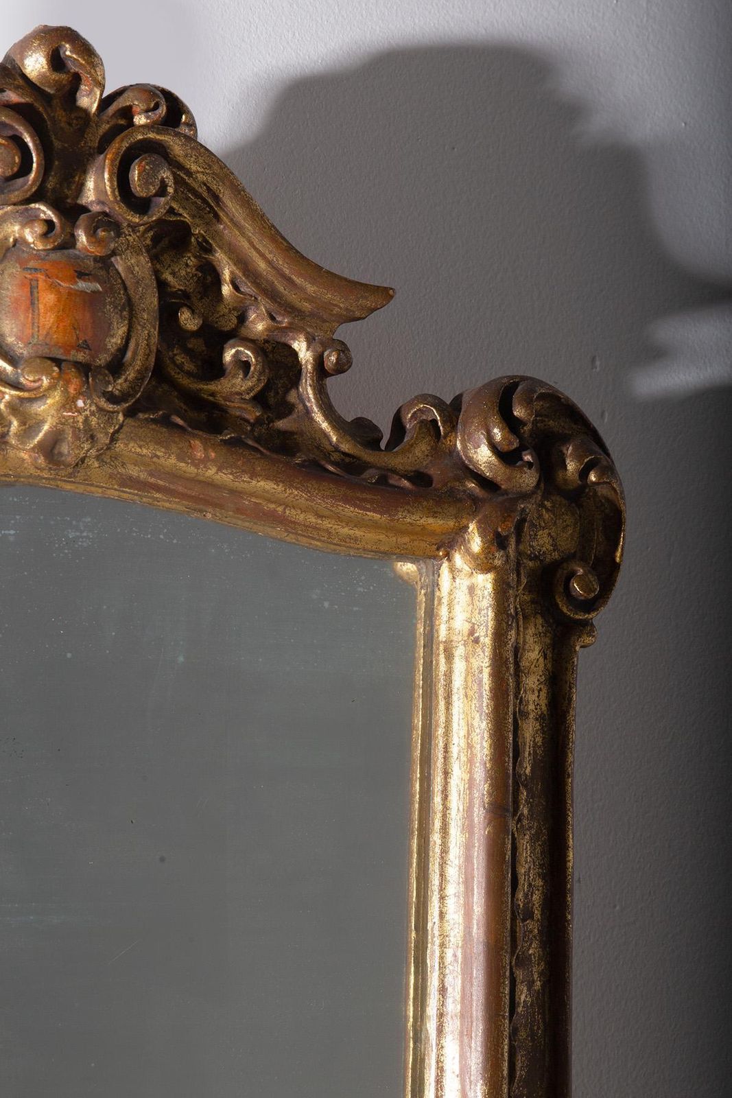 Antique Italian Mirror In Wood Gild From Via Crucis Series photo vintage