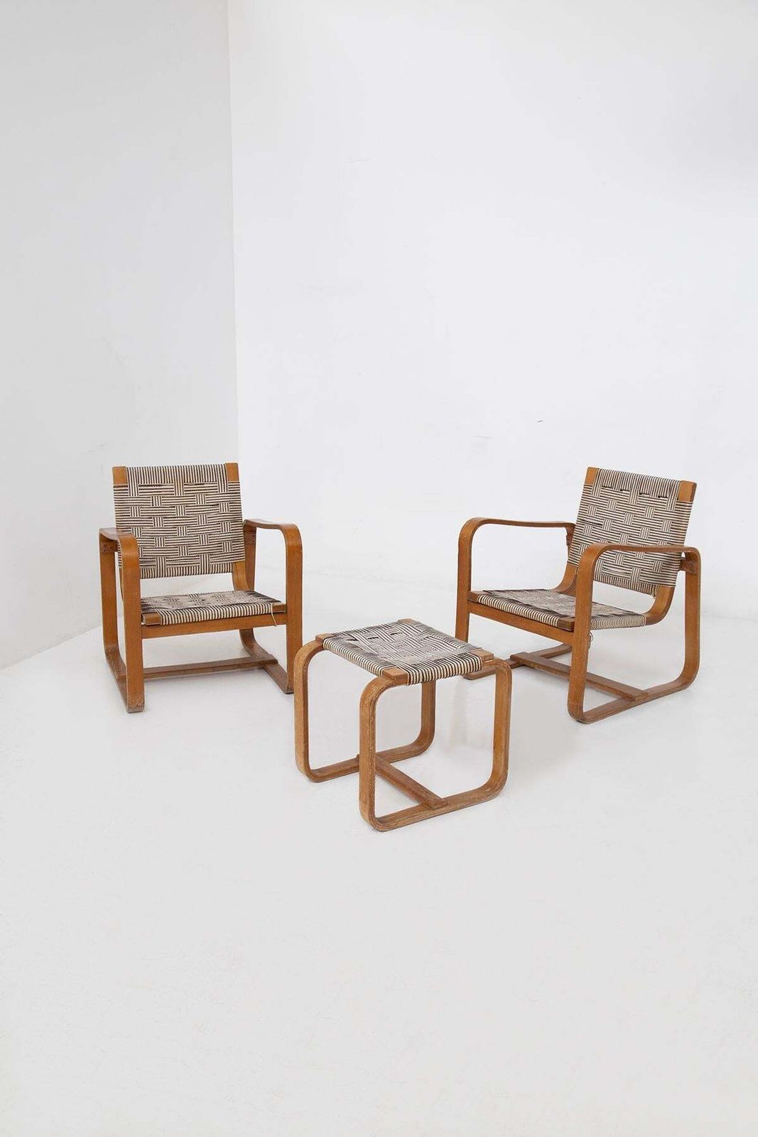 Set Of Chairs And Ottoman By Giuseppe Pagano photo Furniture