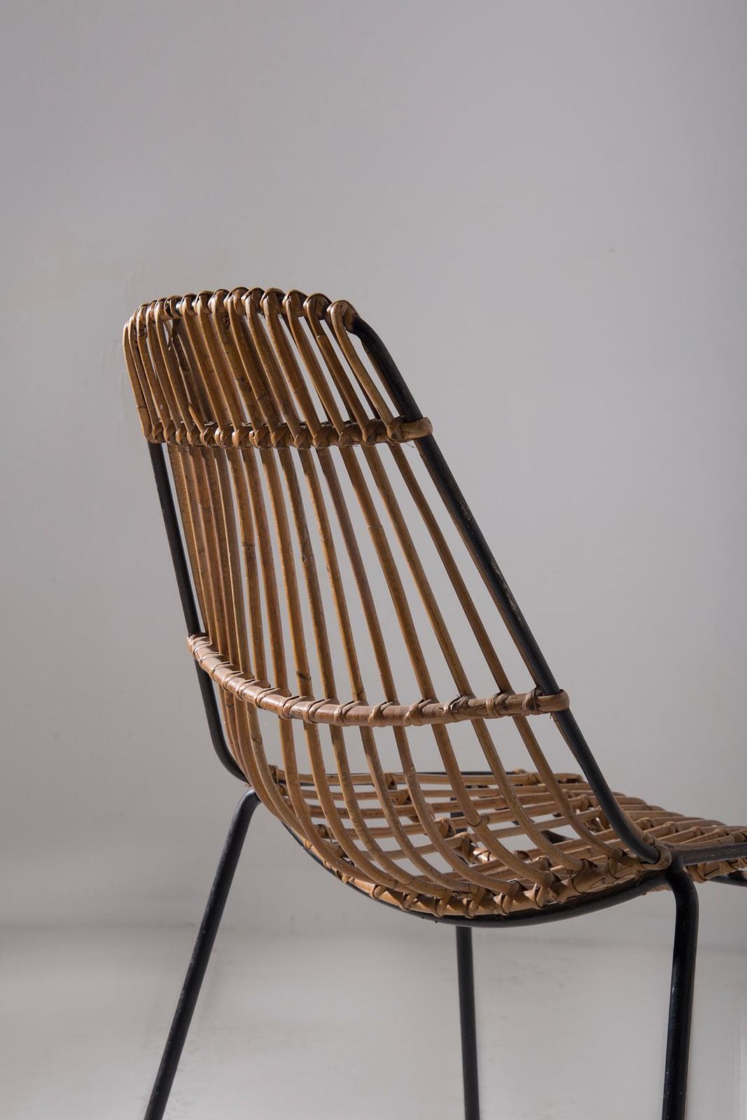 Furniture Italian Vintage Pair Of Rattan Chairs photo