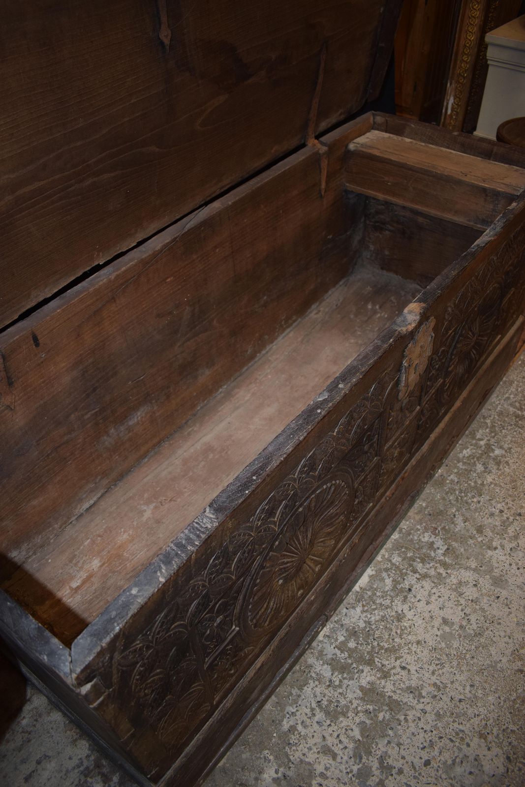 photo buy 17th Century Antique French Oak Trunk From The Gothic Period