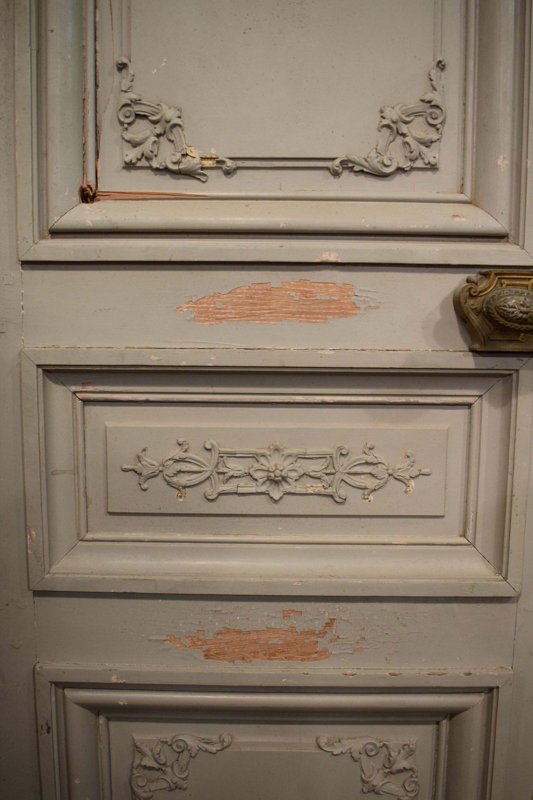 Large Set Of Napoleon III French Antique Exterior Doors With Carved Panels photo vintage