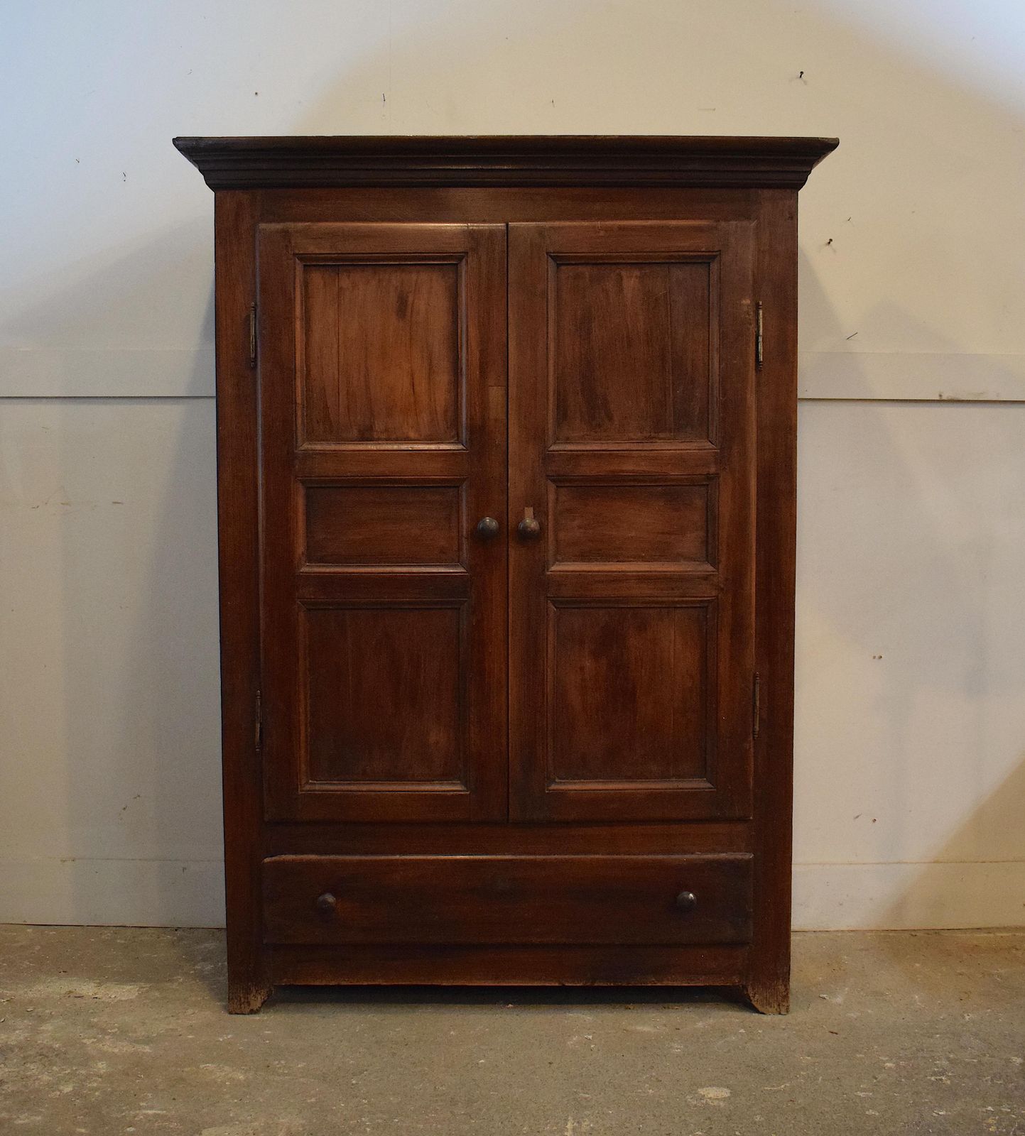 Louis Philippe Solid Walnut Armoire Wardrobe With A Single Draw photo furniture