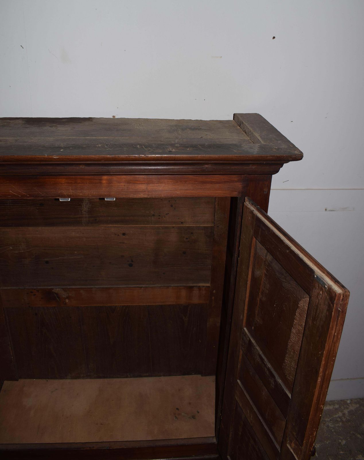 Louis Philippe Solid Walnut Armoire Wardrobe With A Single Draw photo vintage