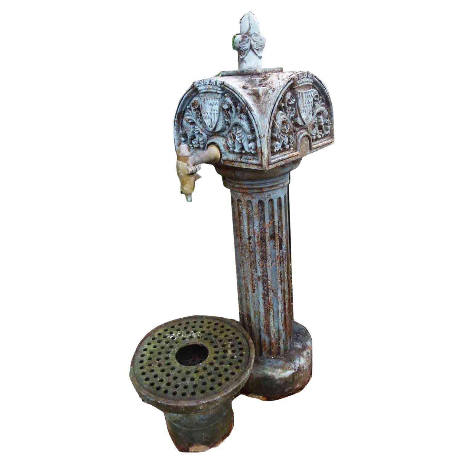 Early 20th Century Urban Cast Iron Fountain With A Low Lying Sink