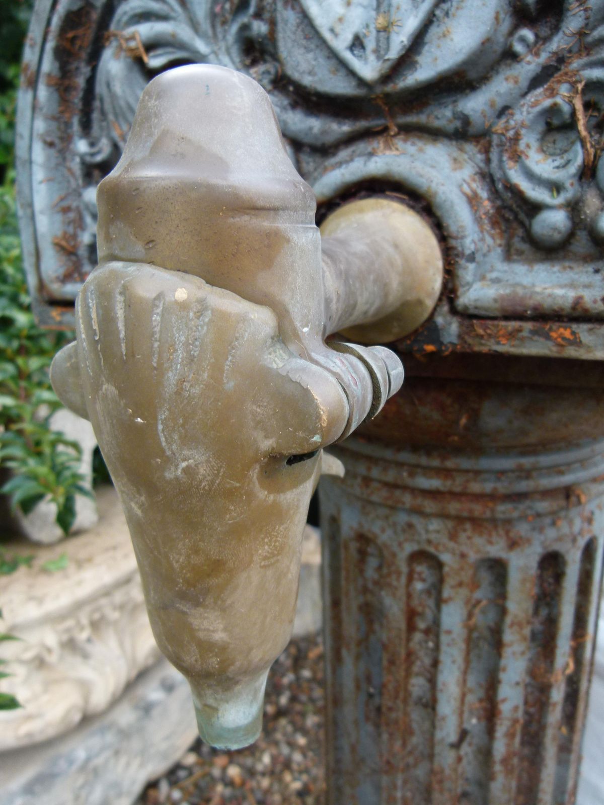 photo for sale Early 20th Century Urban Cast Iron Fountain With A Low Lying Sink