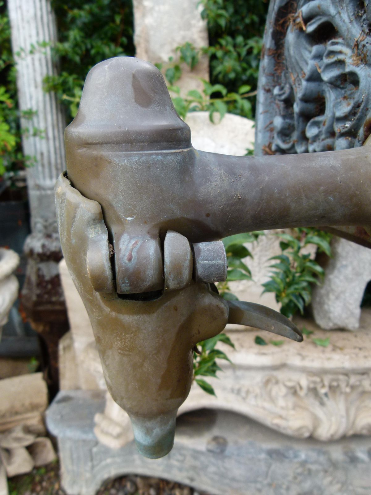 Garden Decor Early 20th Century Urban Cast Iron Fountain With A Low Lying Sink photo