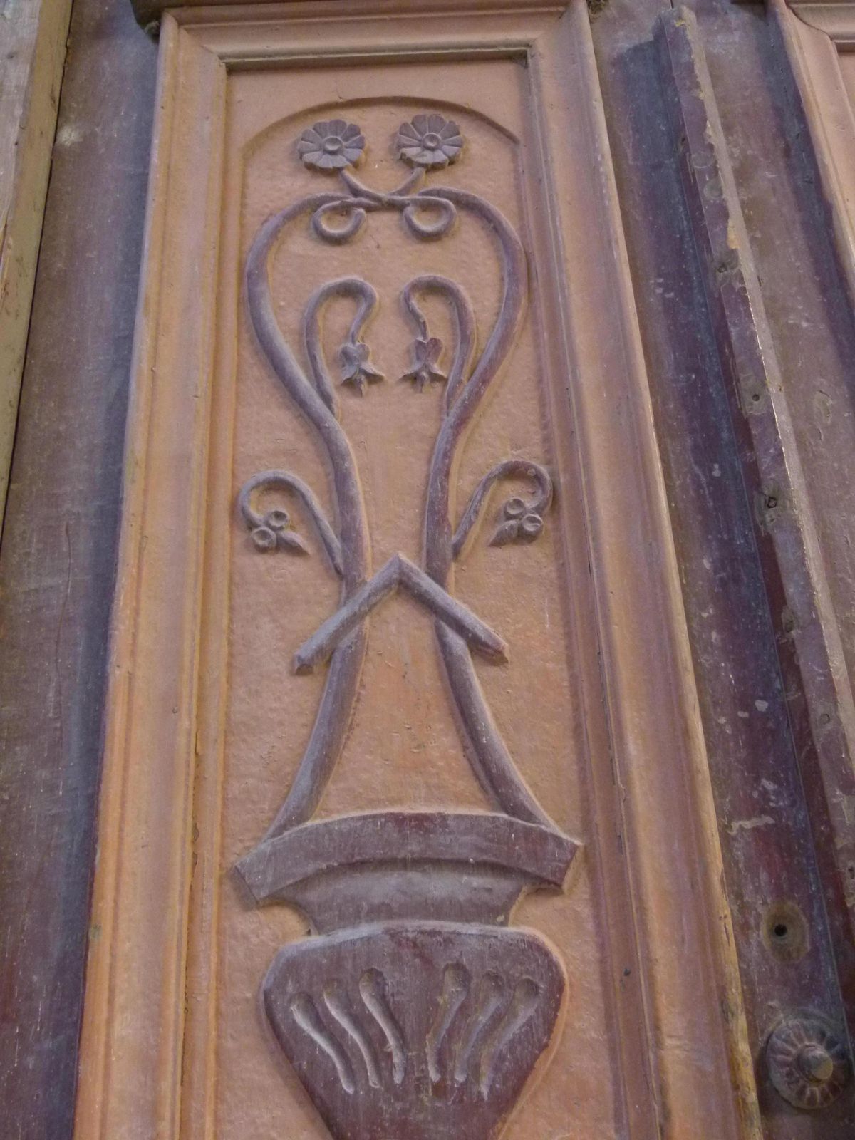 Wooden Double Front Door In Art Nouveau Style photo Home Fixtures