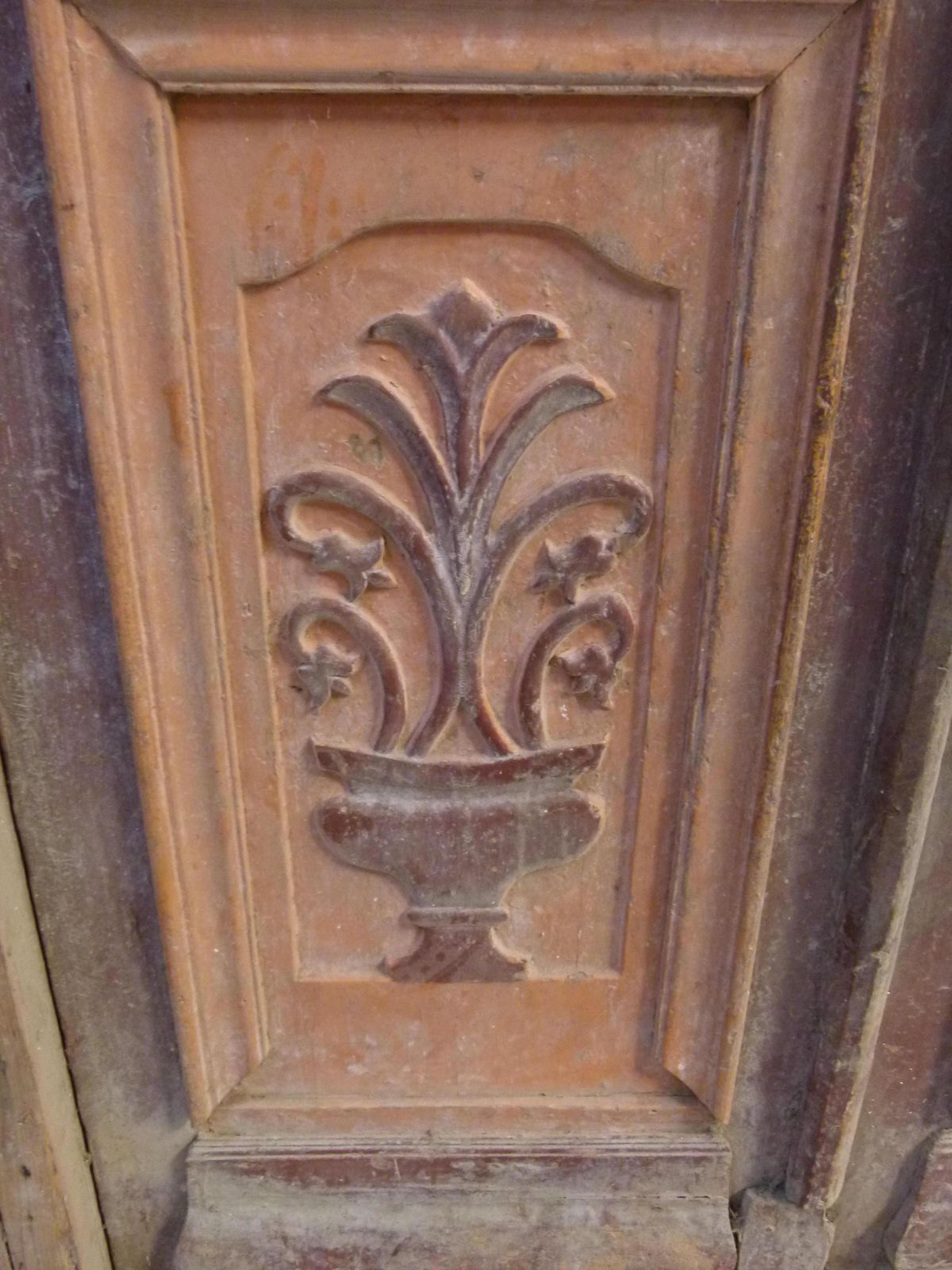 Wooden Double Front Door In Art Nouveau Style photo vinterior