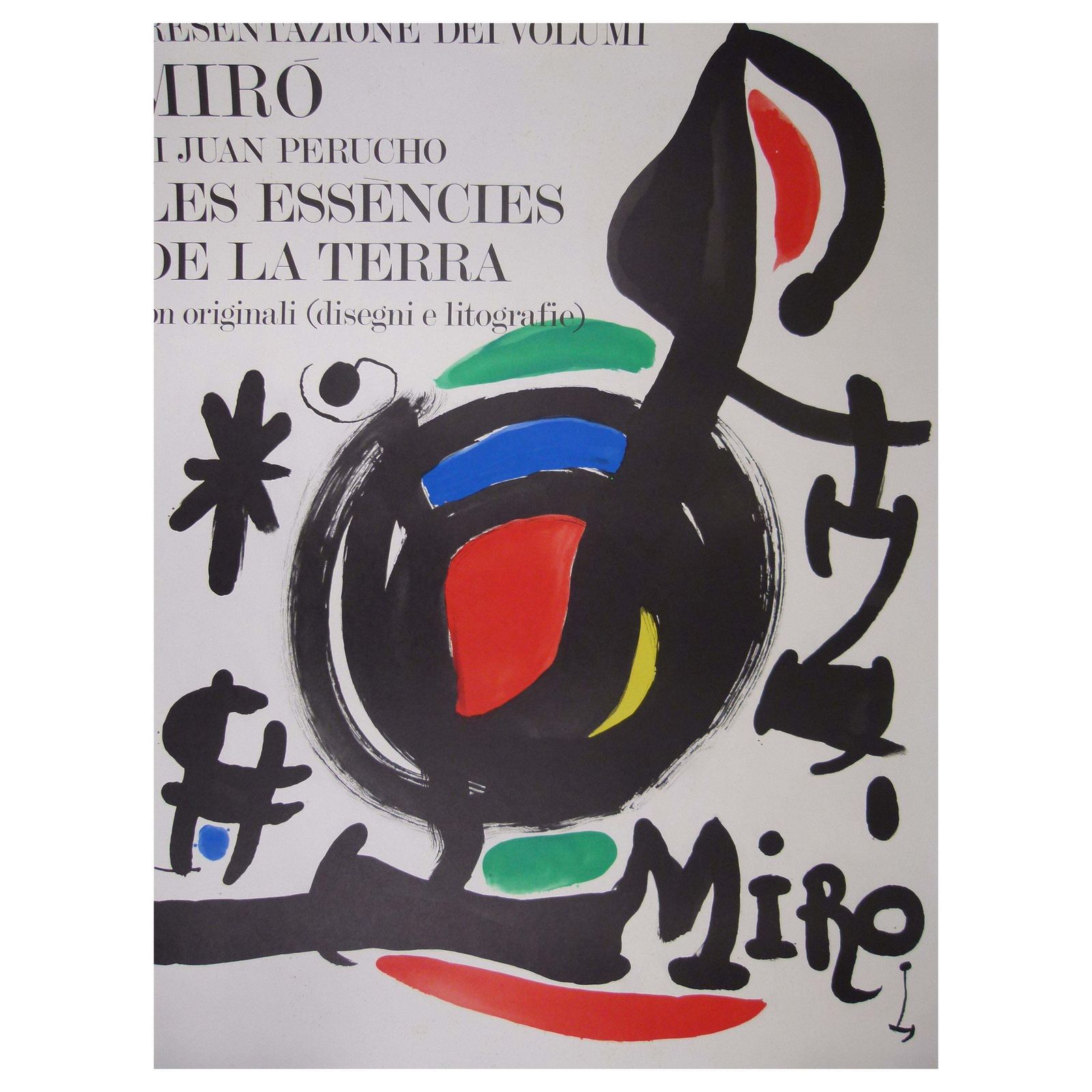 Joan Miró "Les Essències De La Terra" Poster From 1969 In Milan, Italy