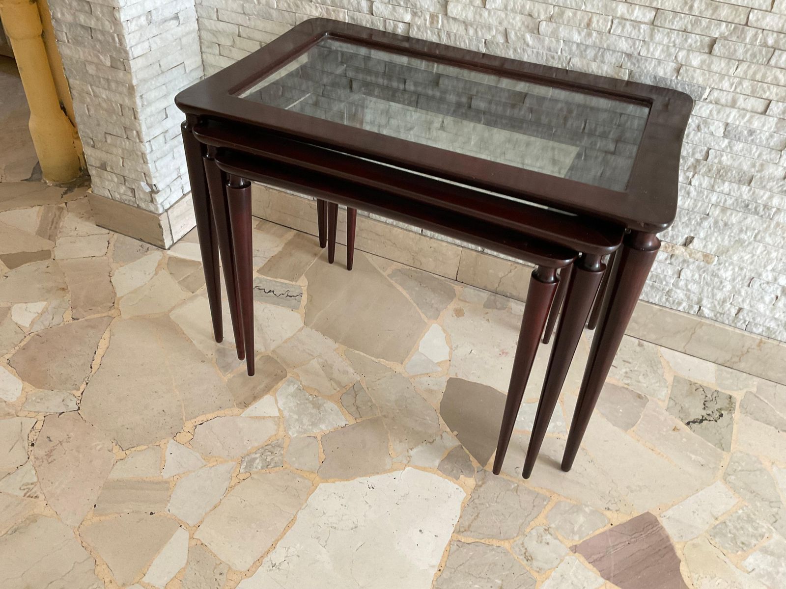 Ico Parisi   3 Tavolini Ad Incastro Per De Baggis   Made In Italy 1950. photo furniture