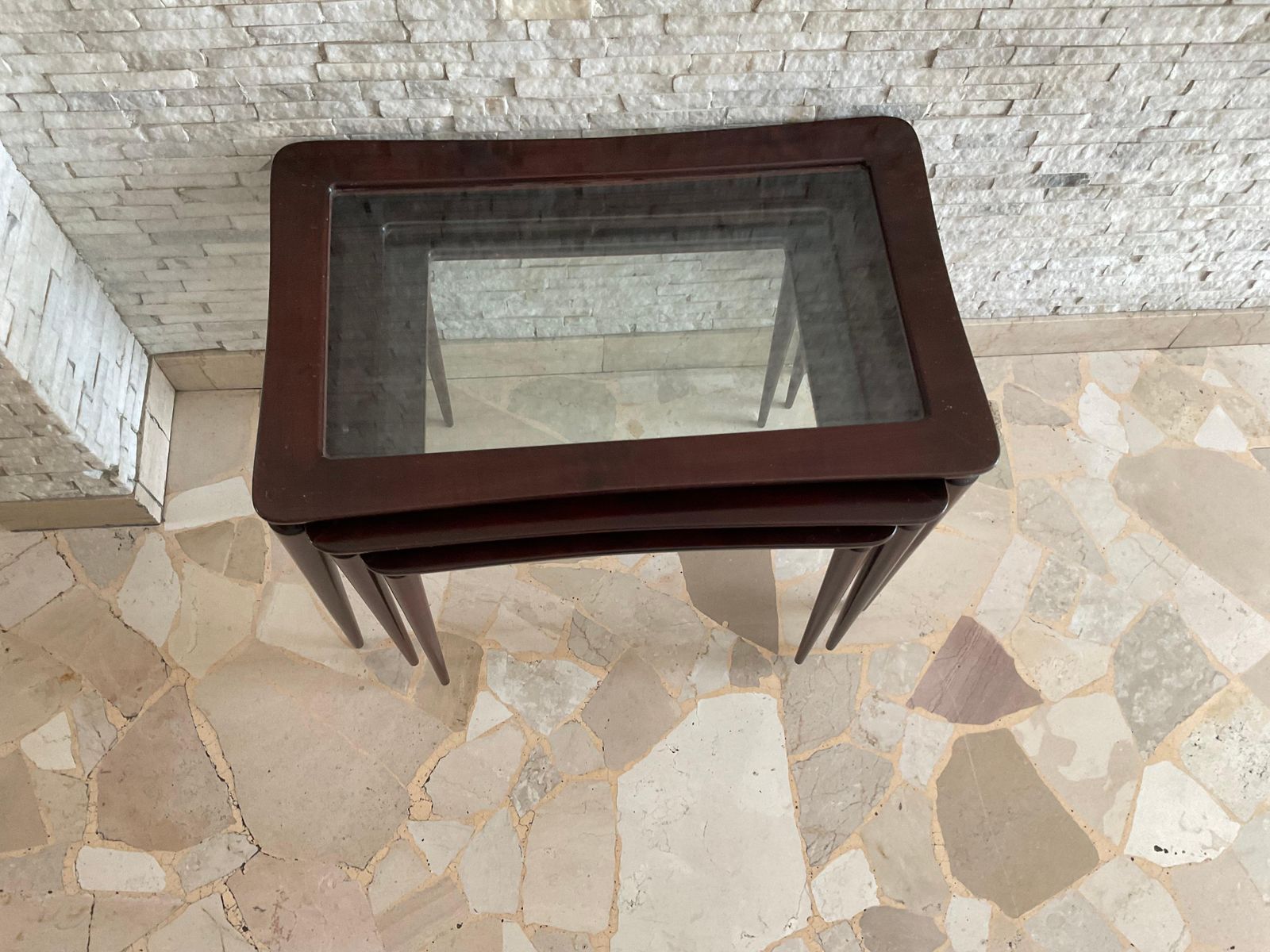 Ico Parisi   3 Tavolini Ad Incastro Per De Baggis   Made In Italy 1950. photo for sale