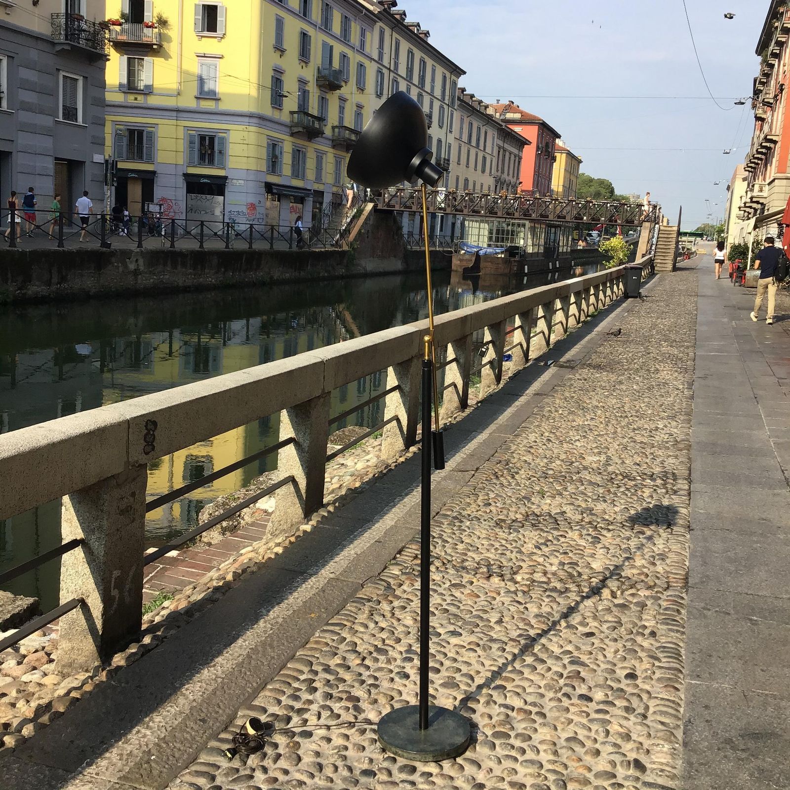 Lighting Stilnovo Floor Lamp Adjustable Marbre Brass Metal 1950 Italy photo