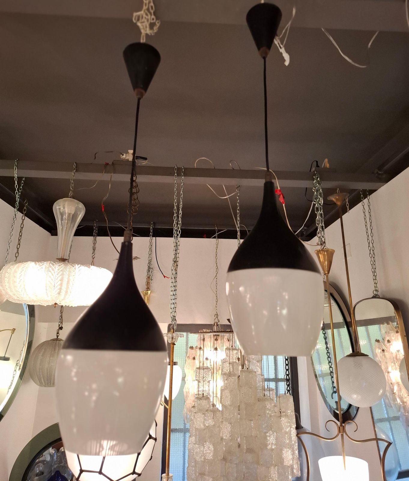 Stilnovo N 2 Chandelier Glass Brass ..1960 Italimetal 1950 Italy photo furniture