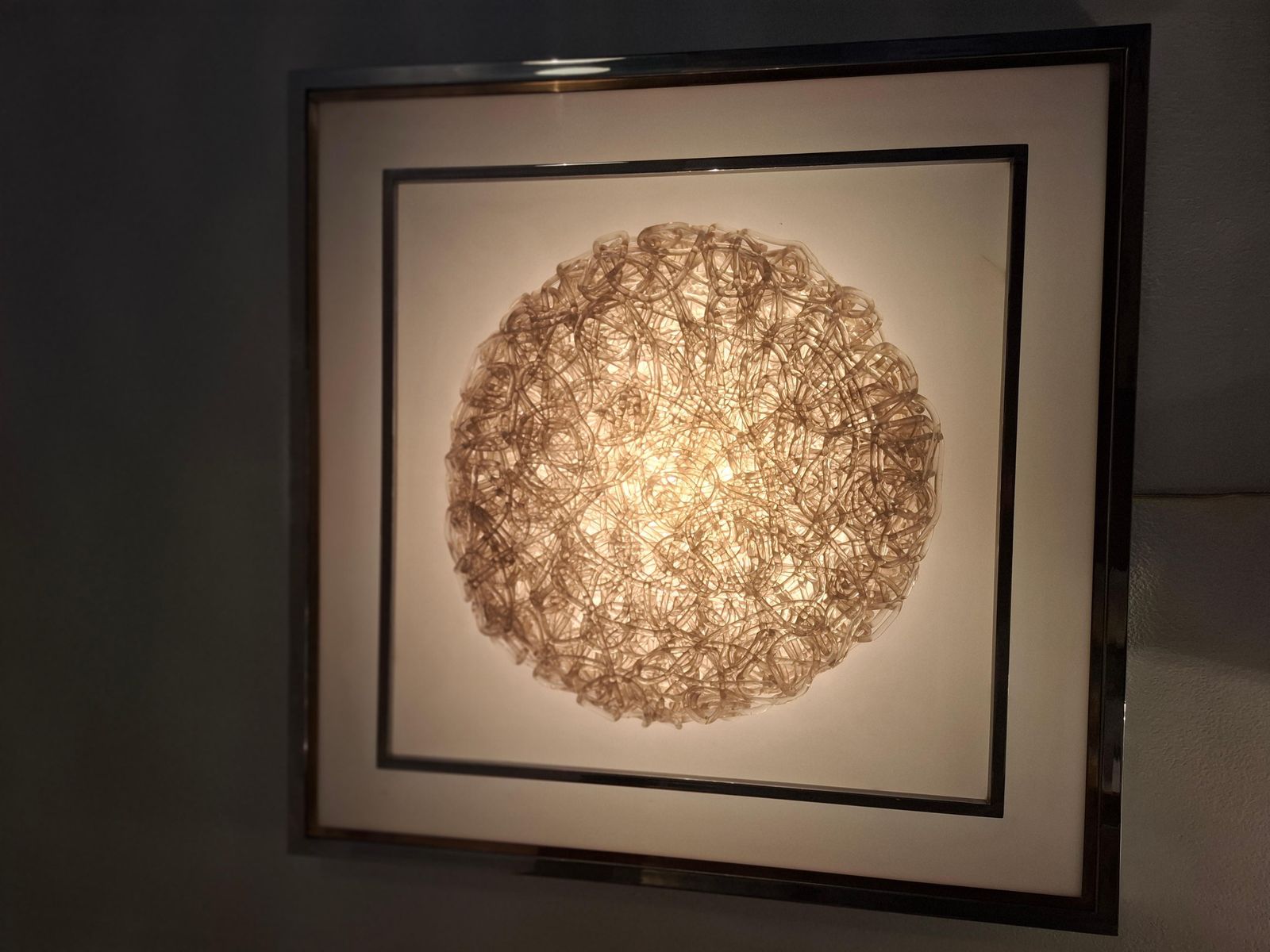 photo for sale #Spaghettata#Goffredo Reggiani Applique Metal Crome Perspex 1970 Italy