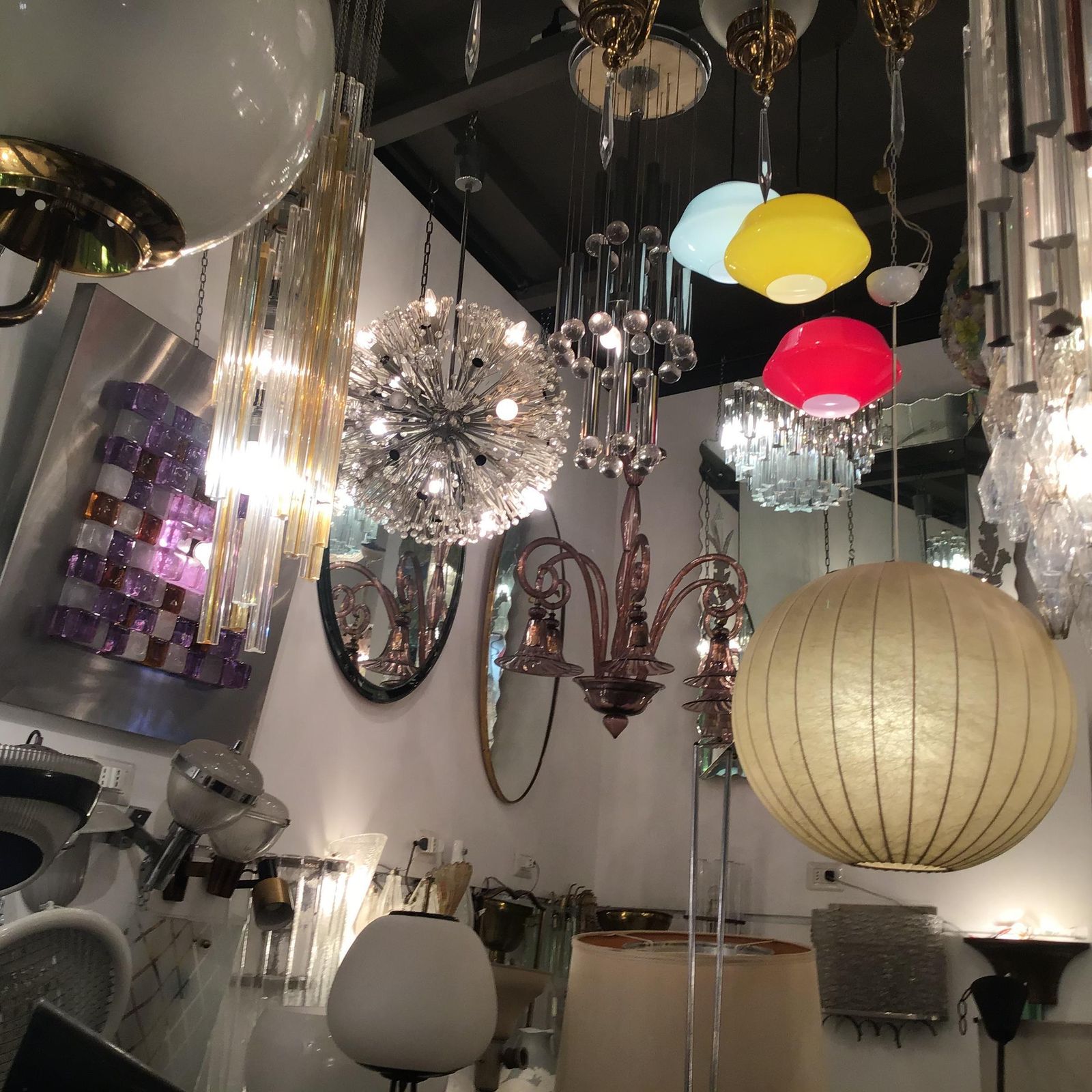 Flos Achille And Piergiacomo Castiglioni Chandelier Cocoon Metal 1960 Italy photo vinterior