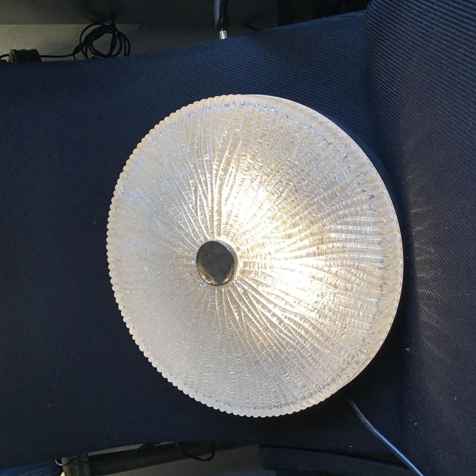 Venini Toni Zuccheri Ceiling Lamp/Appliques Murano Glass Metal Crome 1950 Italy photo 2124.0