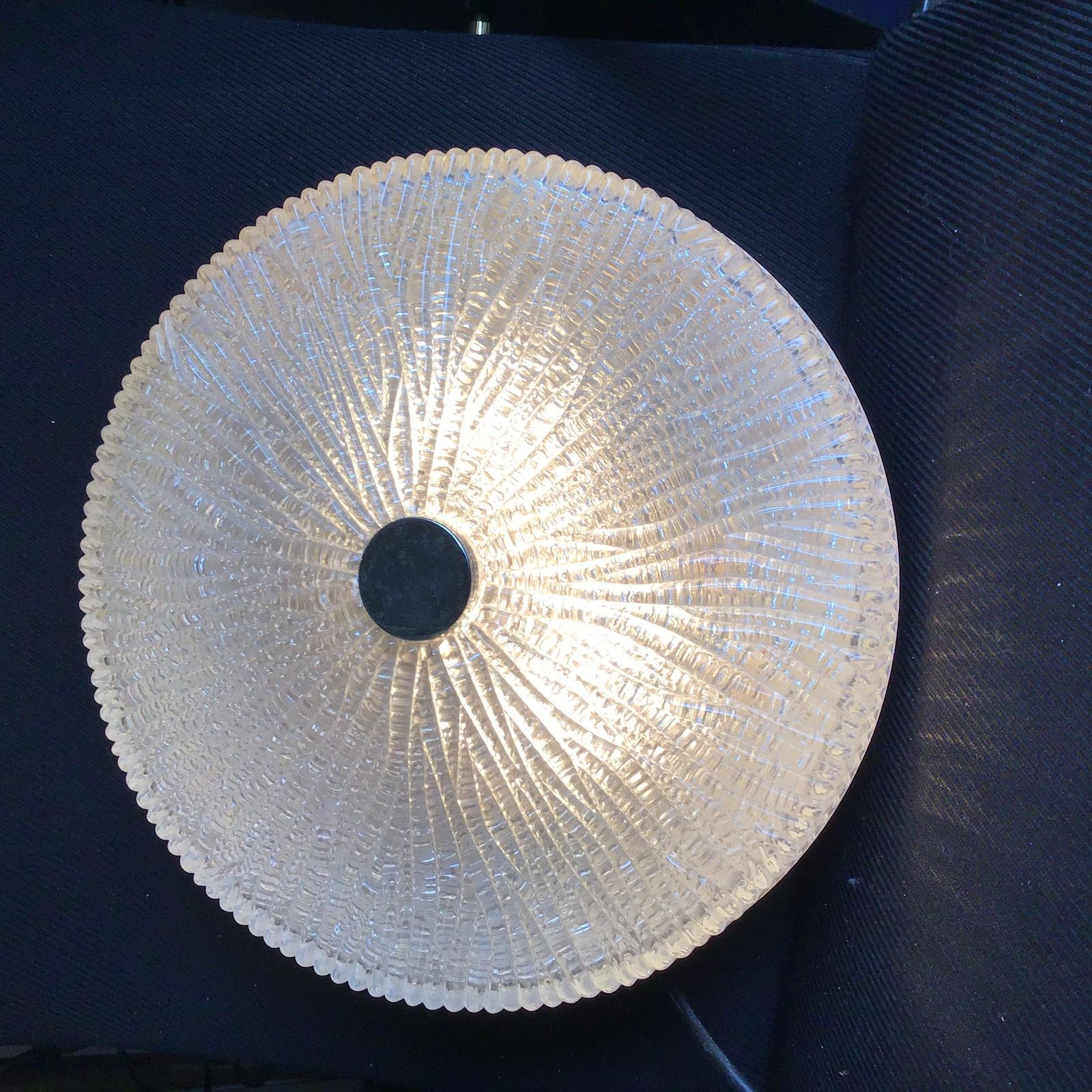 Venini Toni Zuccheri Ceiling Lamp/Appliques Murano Glass Metal Crome 1950 Italy photo vintage