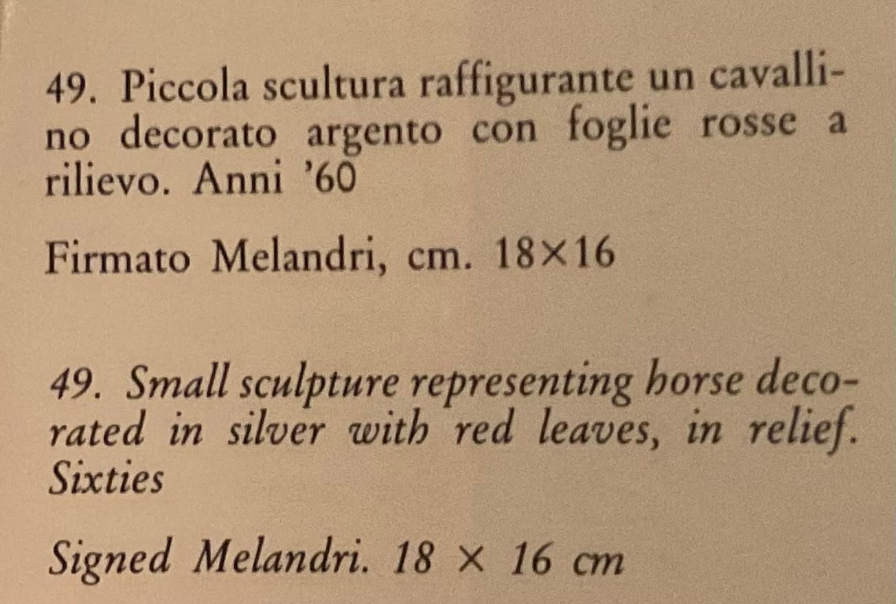 photo vinterior Pietro Melandri   Cavallino In Ceramica Foglie In Rilievo Smaltate   Italia 1960