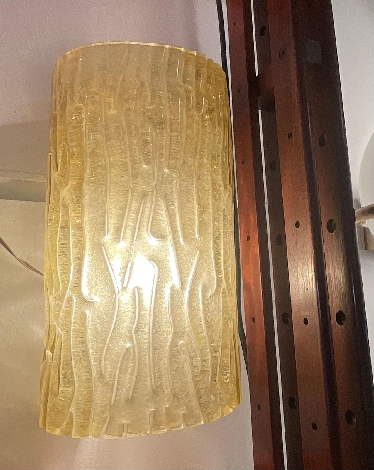 photo furniture Venini   Toni Zuccheri    Pair Sconces   Gold Murano Glass   Italy 1950.