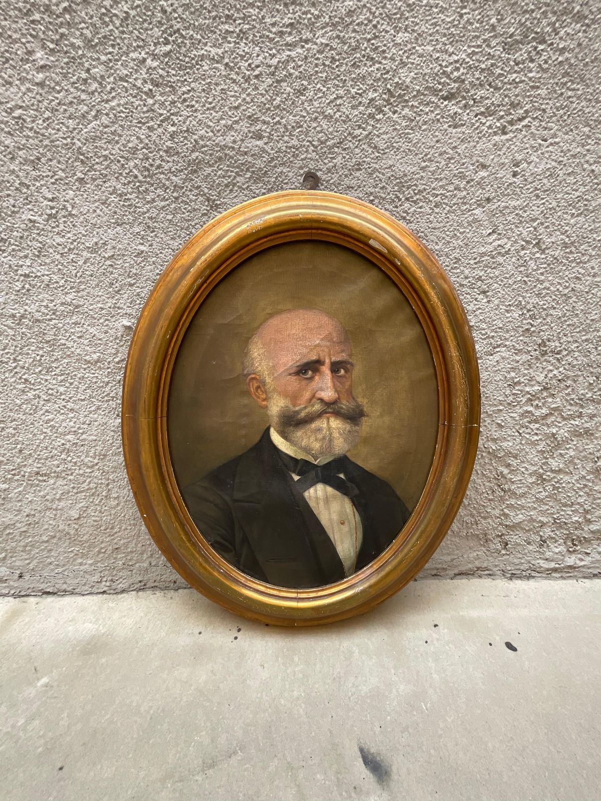 0lio On Canvas Depicting Gentleman   Early 20th Century photo furniture