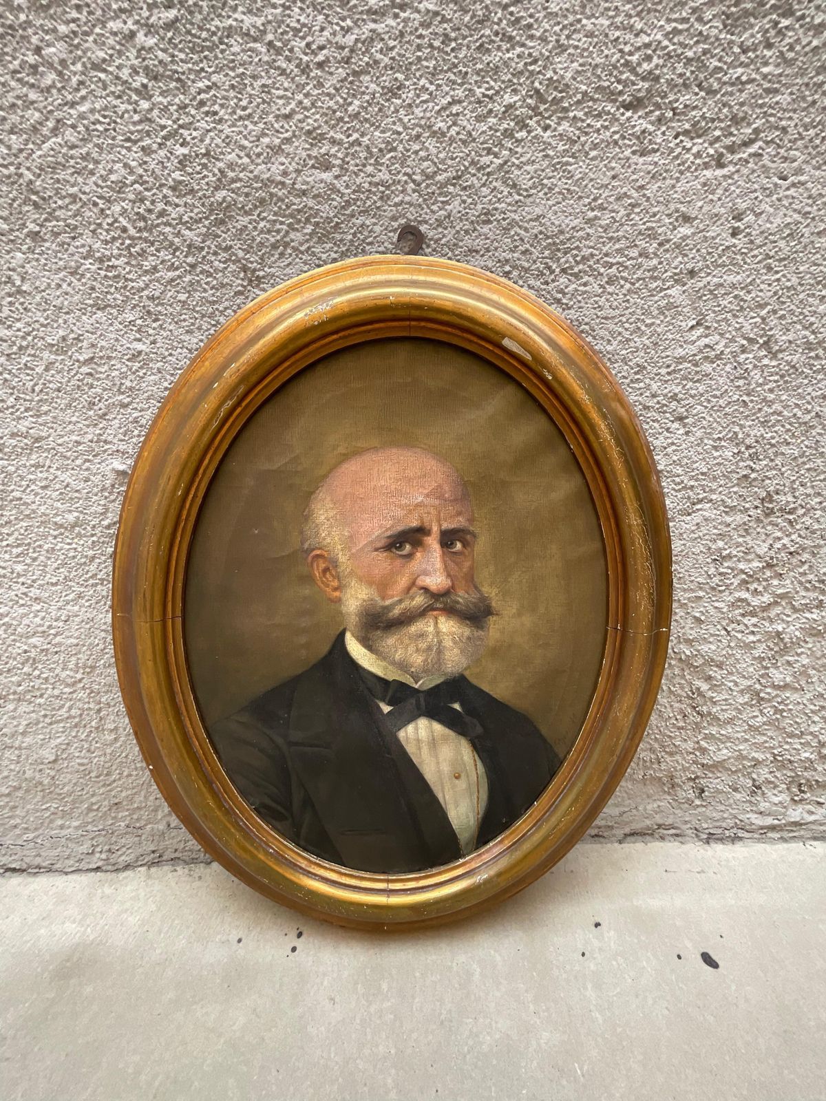 0lio On Canvas Depicting Gentleman   Early 20th Century photo for sale
