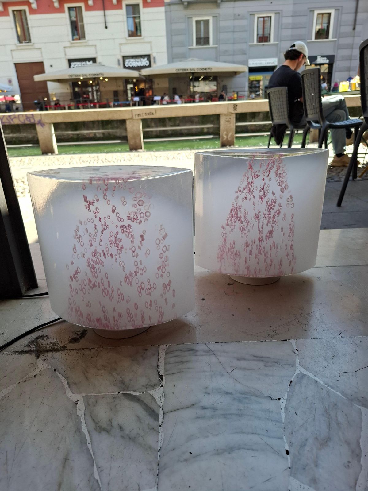 Toso/Leucos Pair Of Table Lampso V Etro Di Murano Ottone 1970 Italy photo for sale