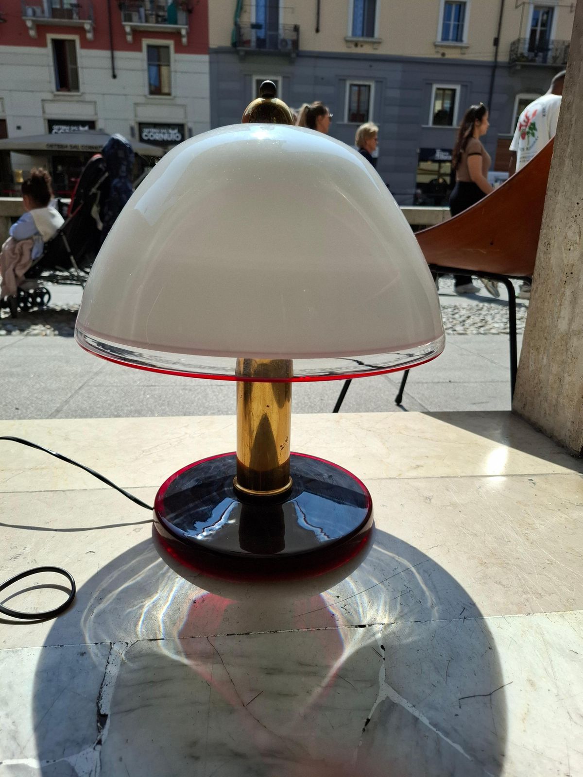 Toso/Leucos Murano Glass And Brass Table Lamp   1970 Italy. photo Lighting
