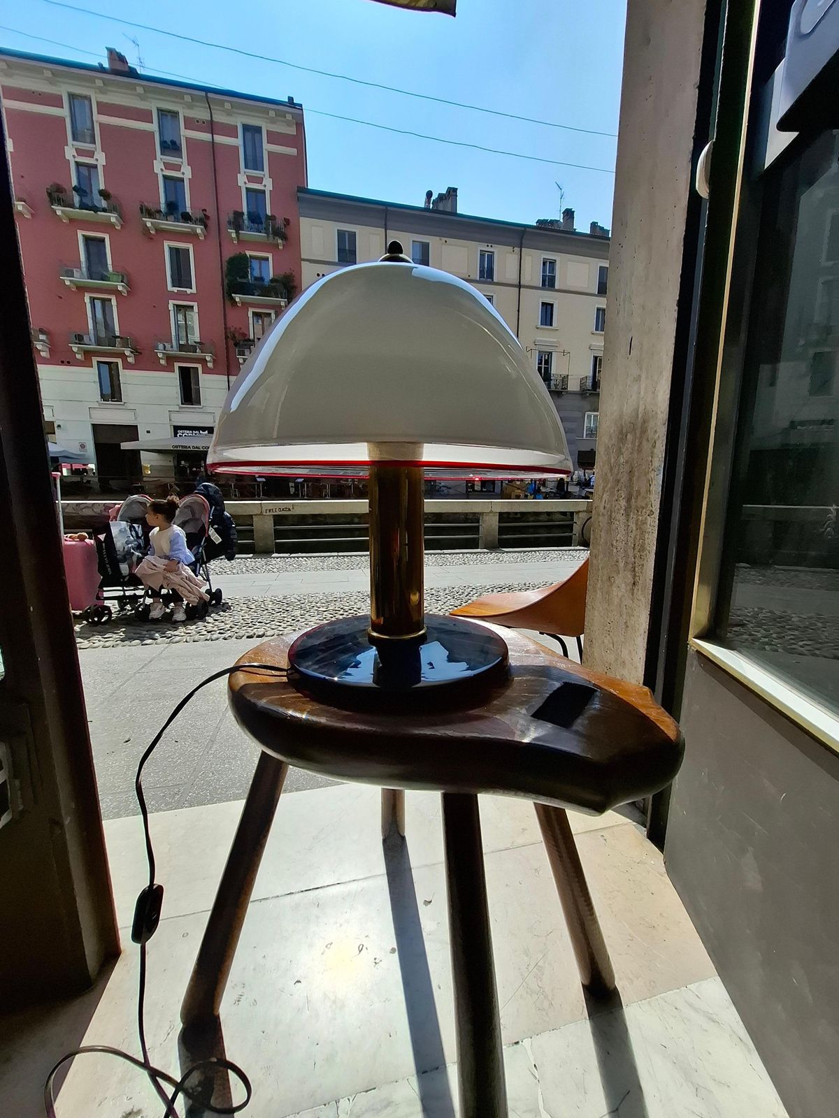 photo for sale Toso/Leucos Murano Glass And Brass Table Lamp   1970 Italy.