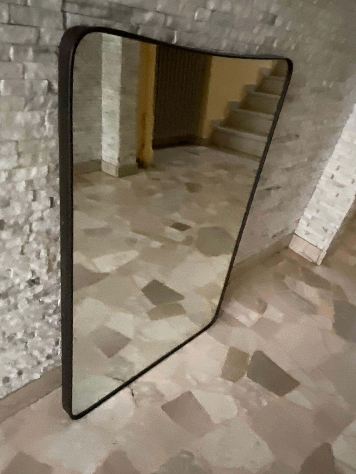 Gio Ponti   Fontana Arte   Mirror With Brass Frame   Made In Italy 1950s photo vinterior