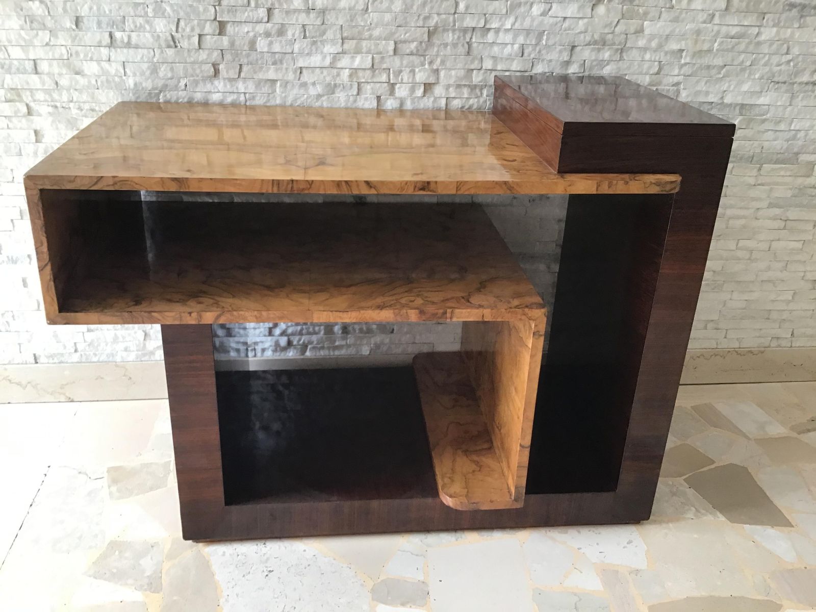 Osvaldo Borsani  Coffe Table/Etagere/Secretaire Wood Brass 1940 Italy photo furniture