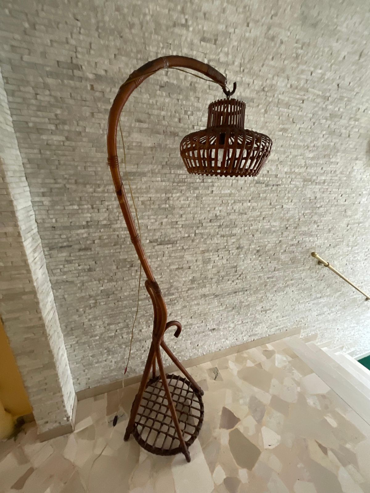 Bamboo And Wicker Lamp   Made In Italy   1960s photo 1820.0