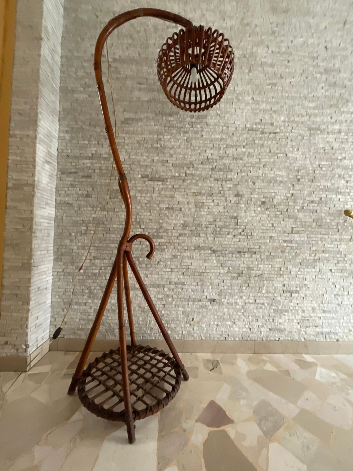 photo furniture Bamboo And Wicker Lamp   Made In Italy   1960s