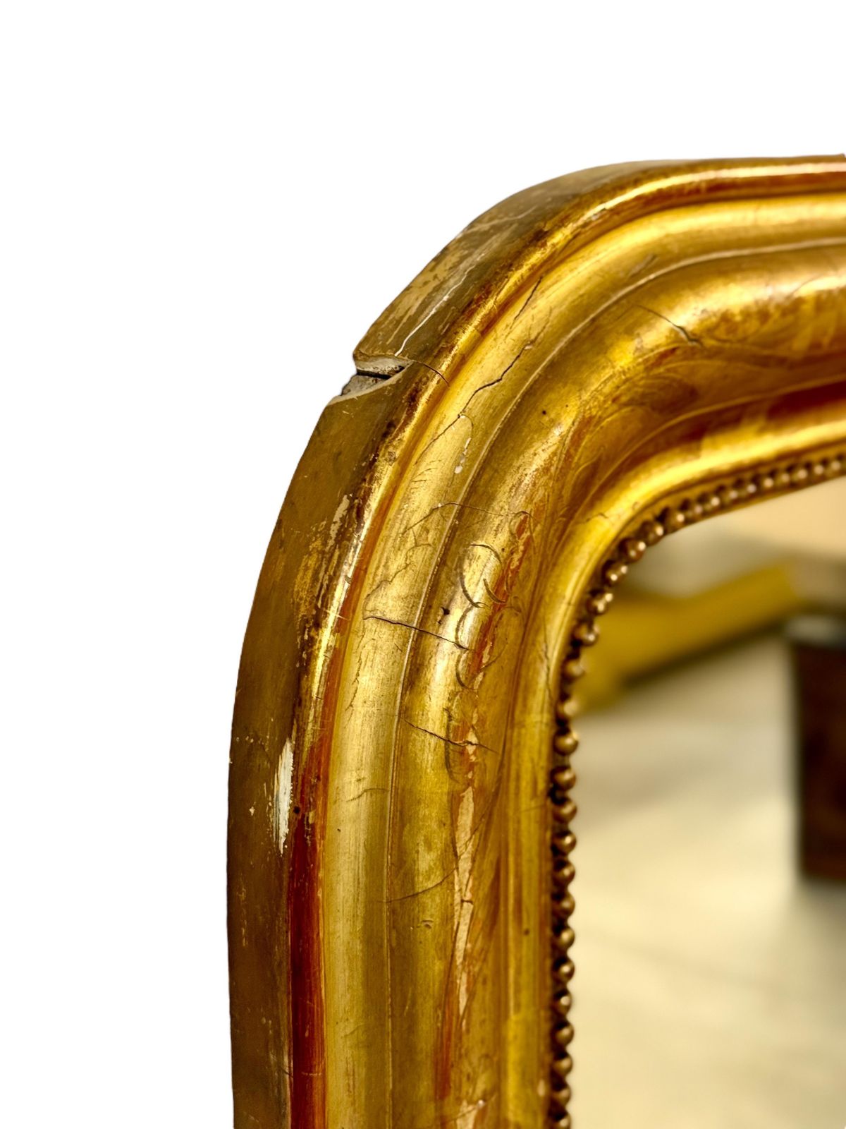 photo furniture 19th Century Louis Philippe Giltwood Mirror With Floral Details