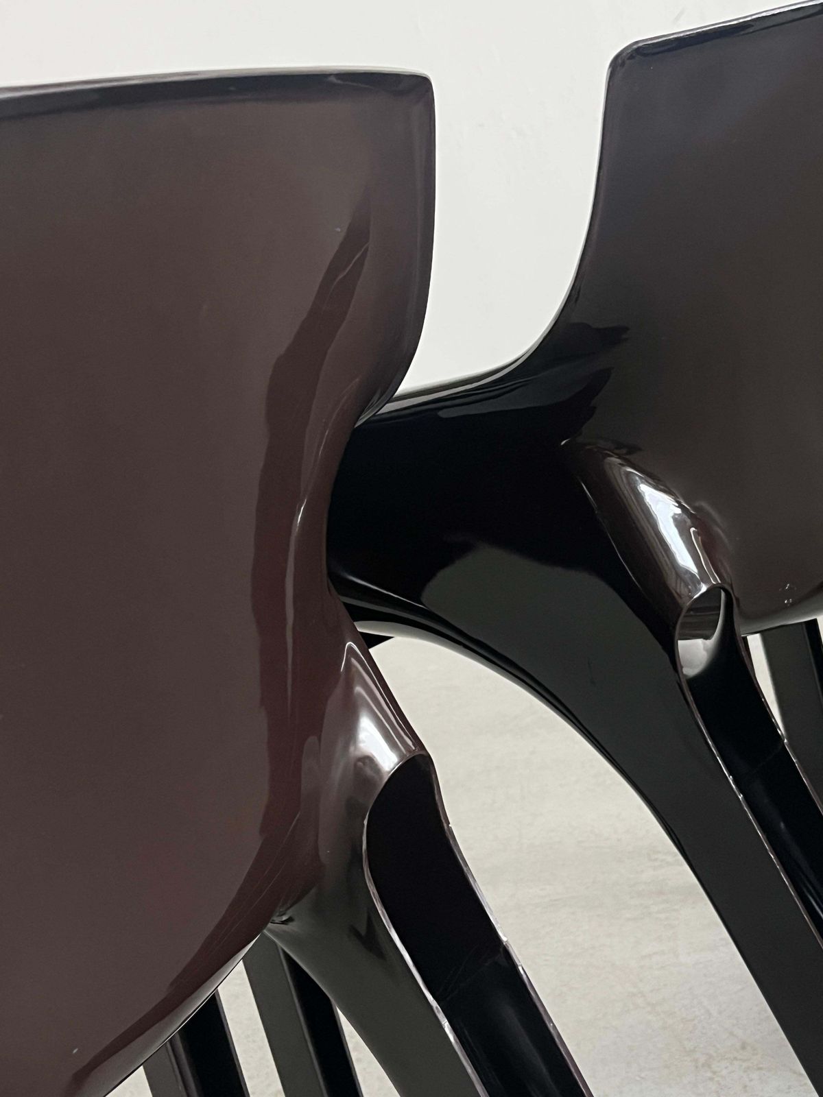 photo for sale 1 Of 4 Dark Brown 'Gaudi' Chairs, Vico Magistretti For Artemide, Early Model