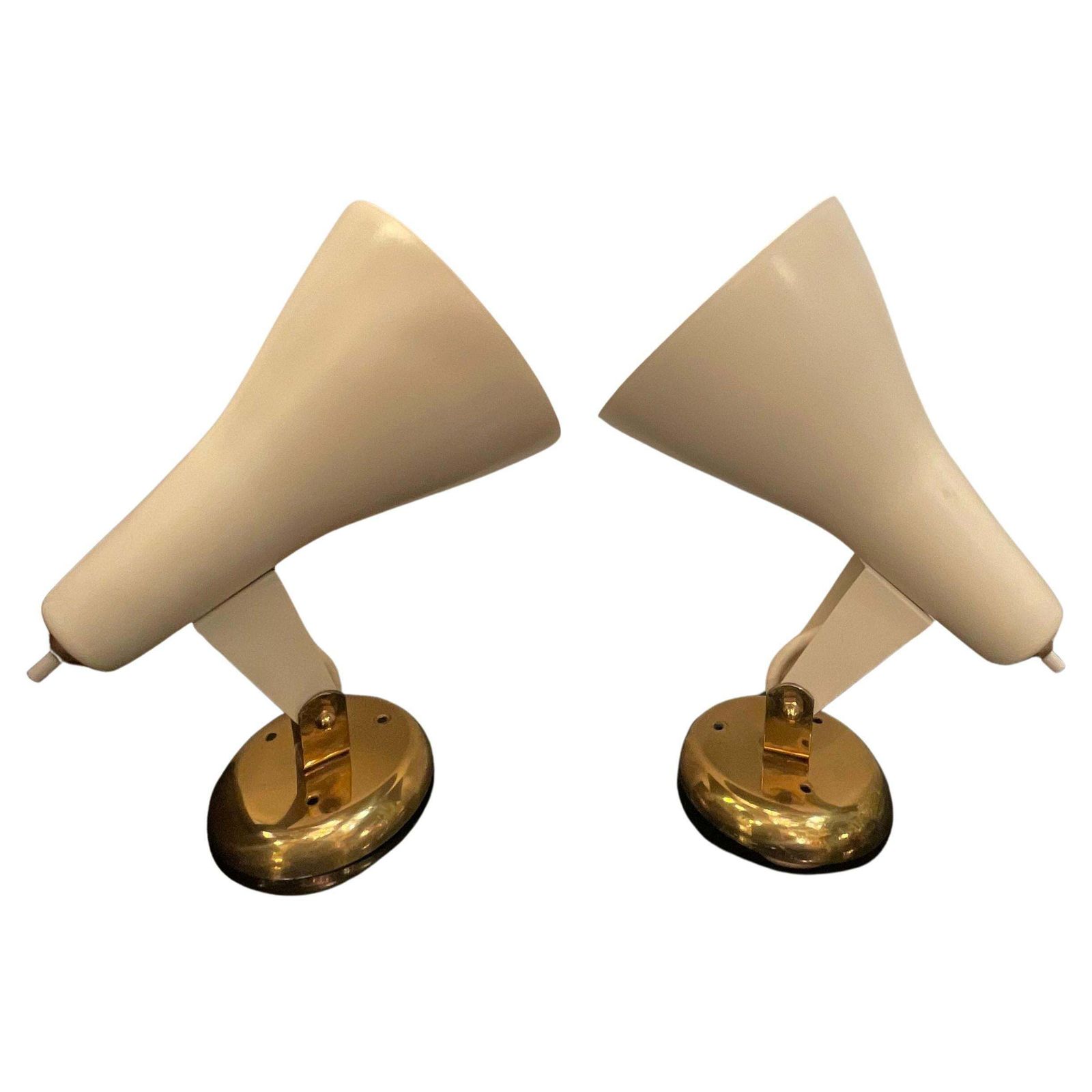 Stilnovo  . Pair Of 1950s Wall Sconces   Made In Italy