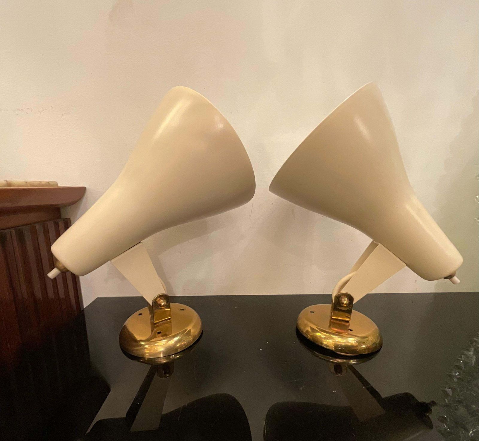 photo for sale Stilnovo  . Pair Of 1950s Wall Sconces   Made In Italy