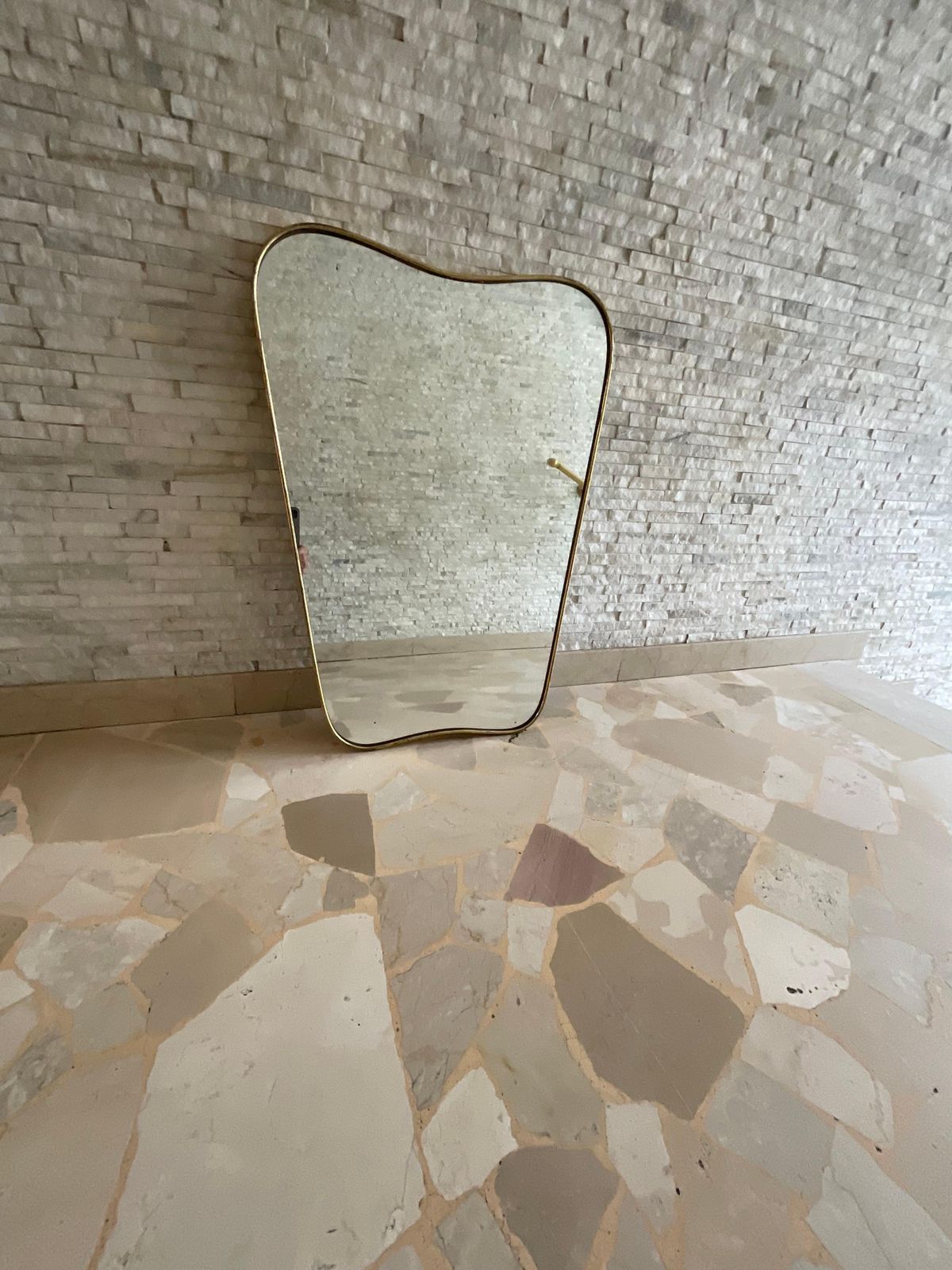 Fontanarte   Pietro Chiesa   Mirror With Brass Frame   Italy 1950s photo vintage