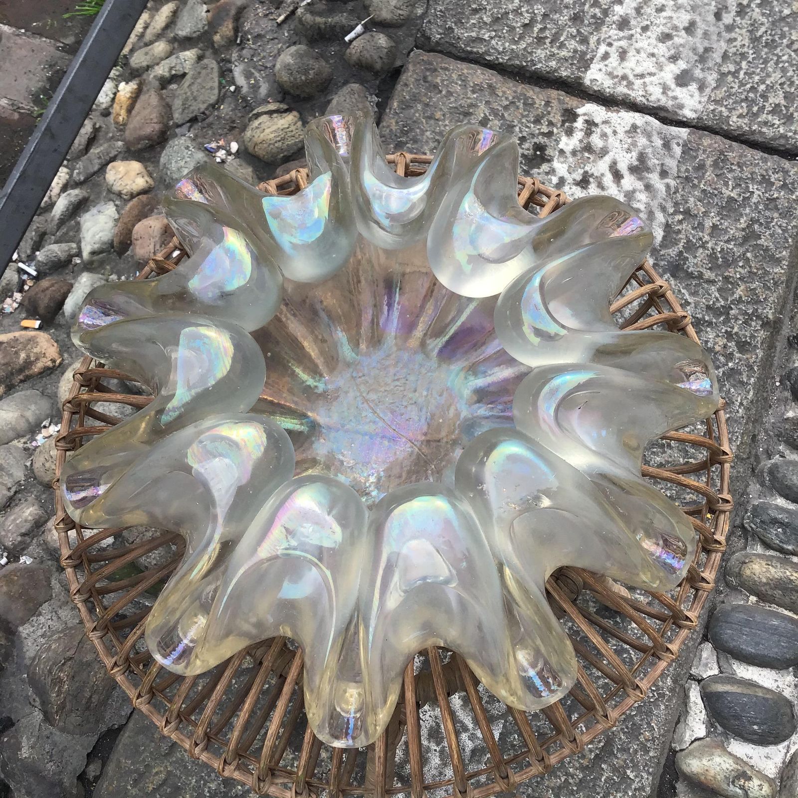 Barovier And Toso Vase Centerpiece Iridescent Glass 1940 Italy photo Home Decor