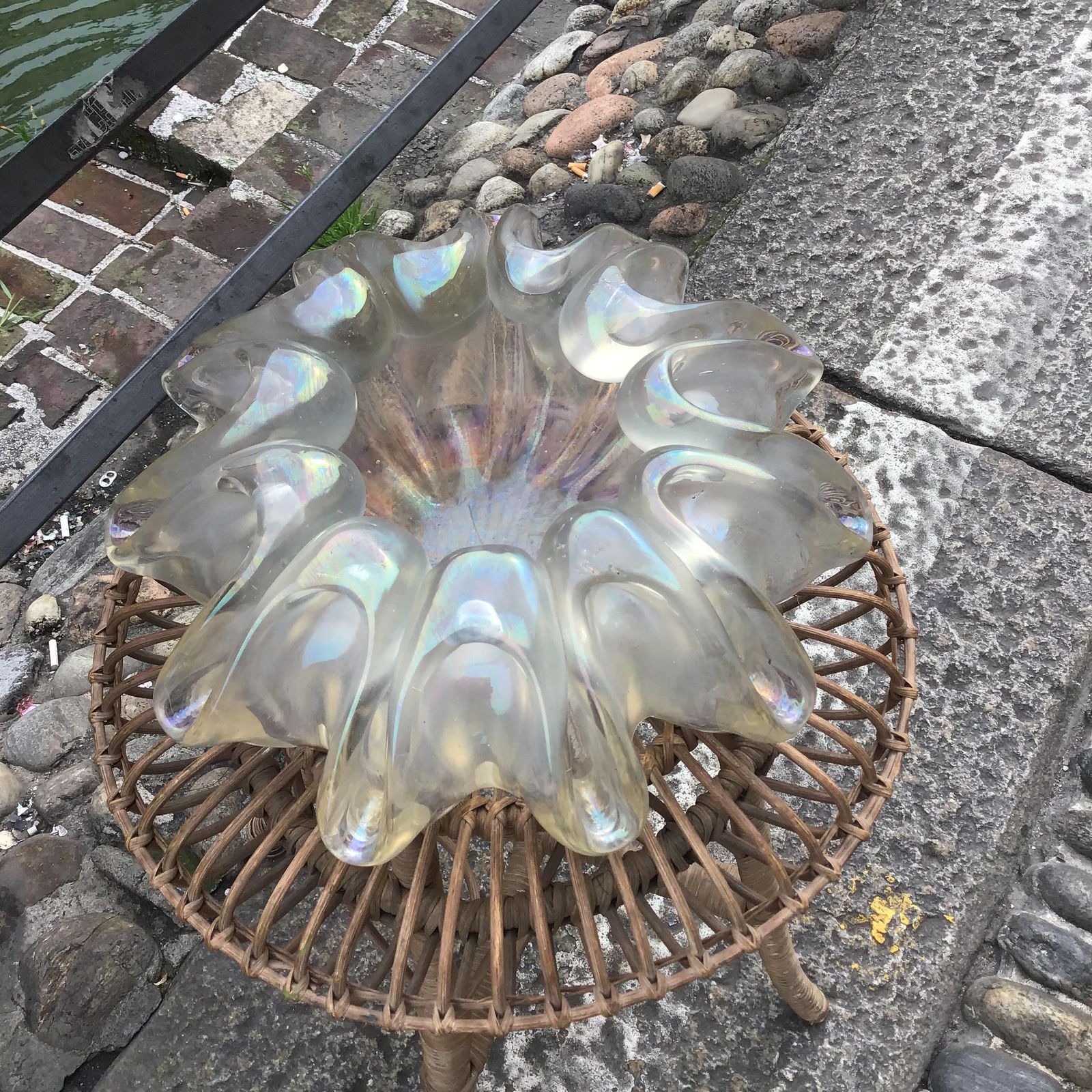photo for sale Barovier And Toso Vase Centerpiece Iridescent Glass 1940 Italy