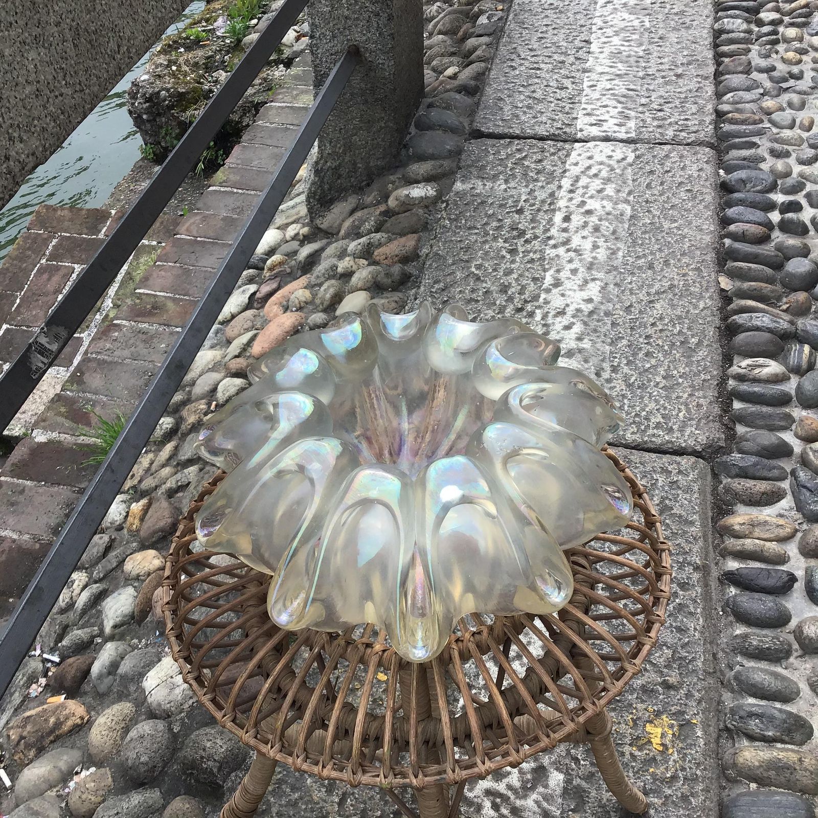 photo vinterior Barovier And Toso Vase Centerpiece Iridescent Glass 1940 Italy
