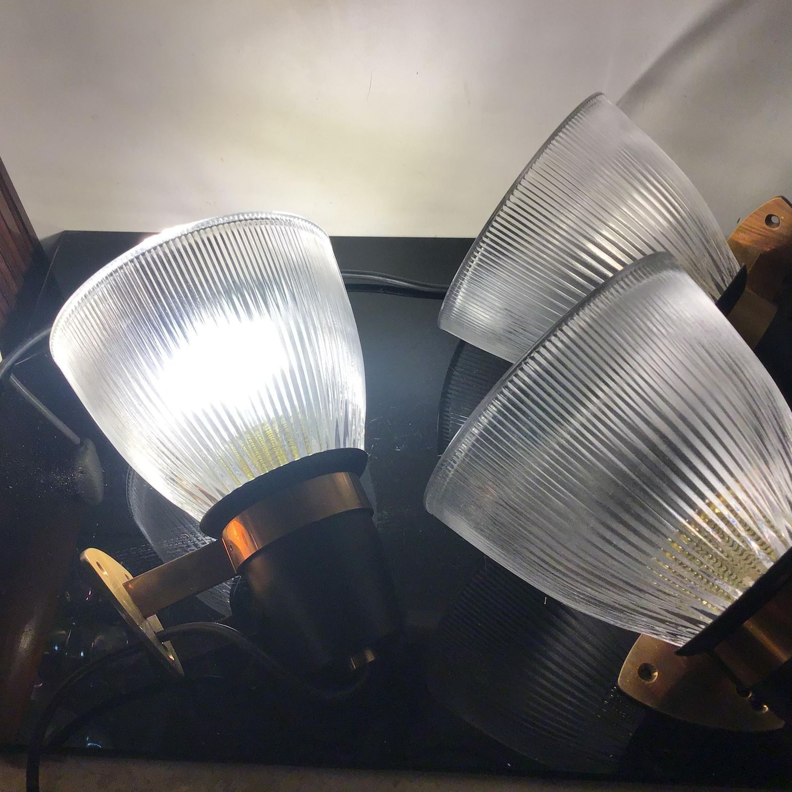 Azucena Sconces Brass Glass Metal 1950 Italy photo vinterior