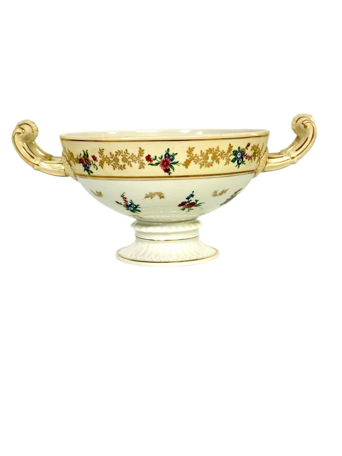 Antique French Limoges Bouillon Bowl By Raynaud & Cie, Swan Mark, C. 1895 photo Home Decor